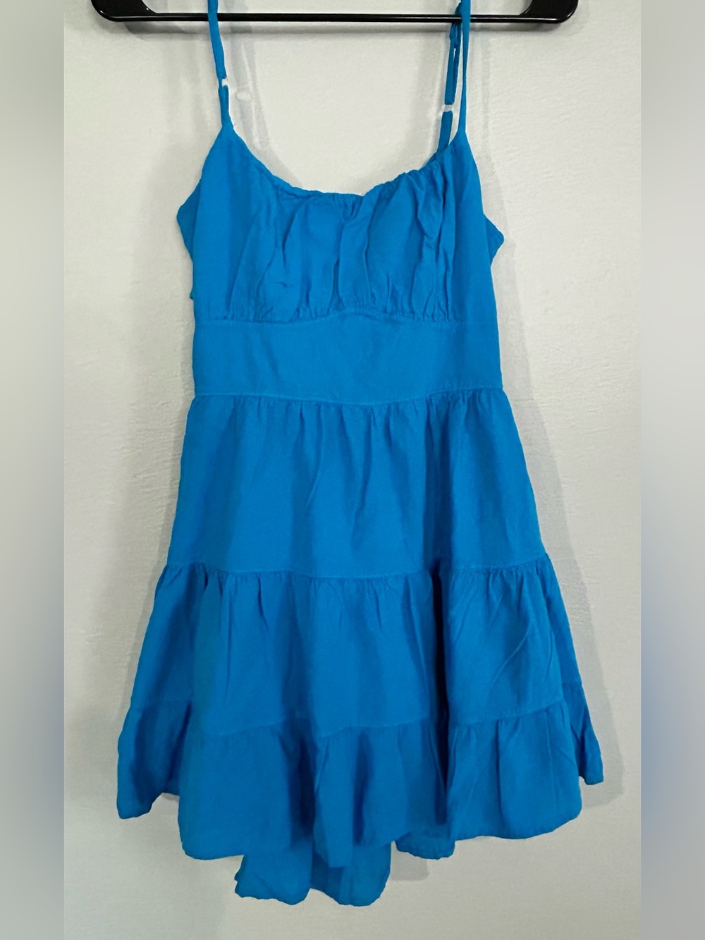 Blanco by Nature 100% cotton sundress bright blue mini size medium